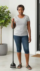Female Beer Coil Cleaner Portrait Stock Photo