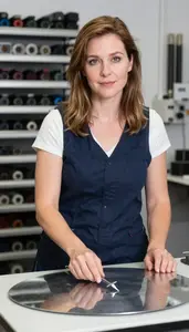 Female Chrome Plater Stock Photo