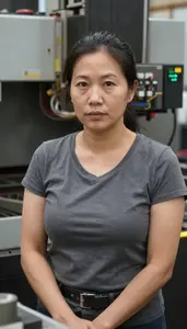 Female Cnc Operator Portrait Stock Photo