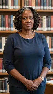 Female Collection Development Librarian Professional Stock Image