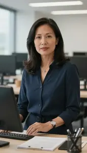 Female Cost Analyst Professional Stock Image