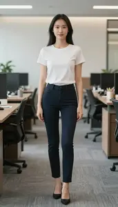 Female Credit Report Checker Portrait Stock Photo