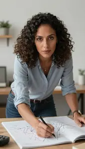 Female Digital Cartographer Portrait Stock Photo