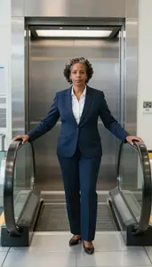 Female Elevator And Escalator Installers And Repairers Portrait Stock Photo