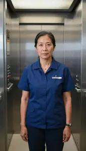 Female Elevator Inspector Professional Stock Photo