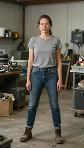 Female Industrial Roofer Portrait Stock Photo