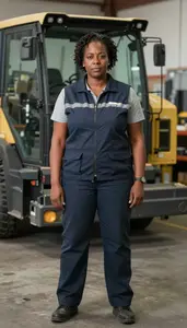Female Log Stacker Operator Professional Stock Photo