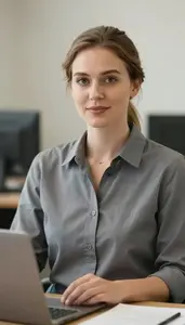 Female Material Control Clerk Stock Photo