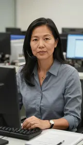 Female Network Diagnostic Support Specialist Professional Stock Photo