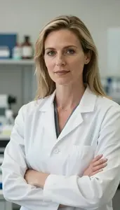 Female Physical Biochemist Stock Photo