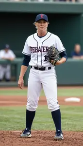 Female Professional Baseball Pitcher Professional Stock Image