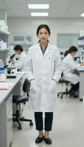 Female Quality Control Microbiologist Professional Stock Image