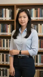 Female Record Librarian Stock Photo
