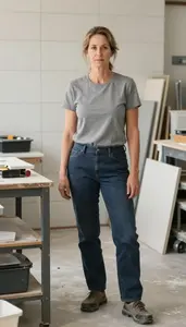 Female Resilient Tile Installer Professional Stock Photo