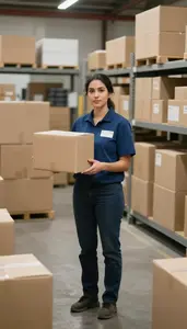 Female Shipping And Receiving Material Handler Portrait Stock Photo