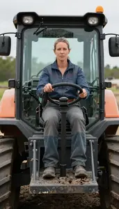 Female Steam Shovel Operating Engineer Professional Stock Image