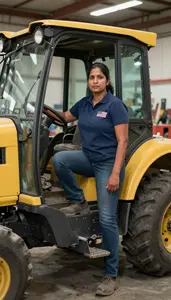 Female Steam Shovel Operator Professional Stock Image