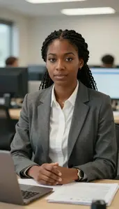 Female Survey Statistician Portrait Stock Photo