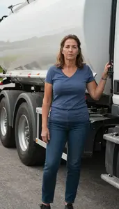 Female Tanker Driver Portrait Stock Photo