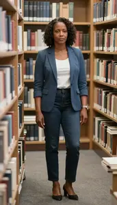 Female Technical Services Librarian Portrait Stock Photo