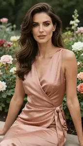 Southern European Woman Woman In Mid 30s Woman Wearing Rose