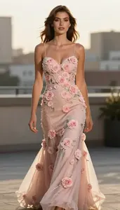 European Woman Woman In Early 20s Woman Wearing Rose Evening