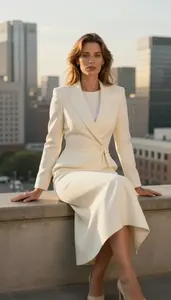 Nordic Woman Woman In Mid 30s Woman Wearing Cream Formal