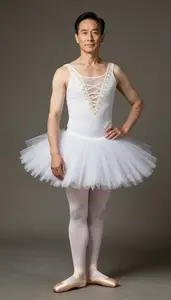 Anglo Man Man In 50s Man Clean Face Wearing Ballerina