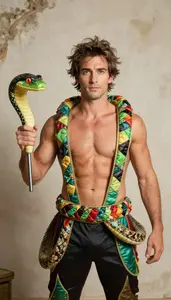 Colorful Snake Charmer Costume For Men