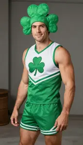 Fair Skinned In Late 20s In Theatrical Clovers Cheerleader Costume