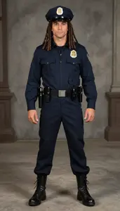 Germanic In 50s In Undercover Cop Costume