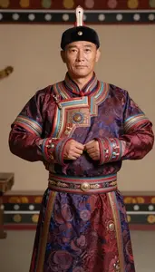 Light Skinned Colorful Mongolian Costume Costume