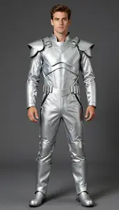 Light Skinned Young Professional In Iron Costume