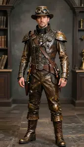 Man In Late 30s Wearing Steampunk Costume