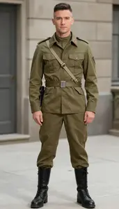 Man In Mid 30s Detailed Army Costume