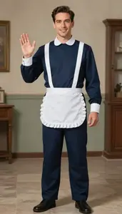 Mediterranean In 40s Clean Face Wearing Maids Costume Simple