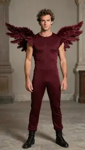 Mediterranean In 50s In Cupid Costume