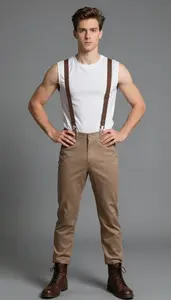 Scandinavian Young In 20s Wearing One Band Costume Wearing Footwear Quality Appearance Standing With