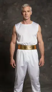 Elaborate Pale Skinned In Theatrical Greek Goddess Costume