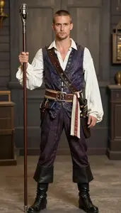 Man In Early 30s Dramatic Pirate Costume