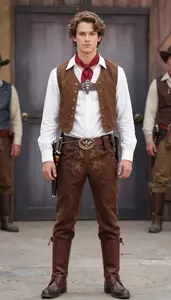 Man In Early 20s Festive Gunslinger Costume
