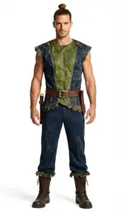 Man In Early 30s Wearing Theatrical Jungle Adventurer Costume