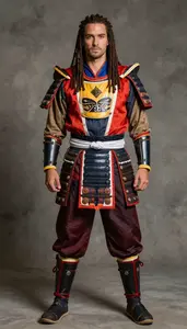 Vibrant Samurai Costume Costume