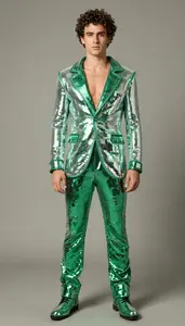 British Young Professional In Vibrant Disco Party Costume