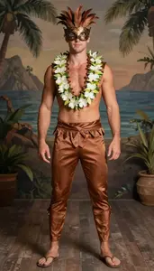 Character Hawaiian Costume Fair Skinned Man