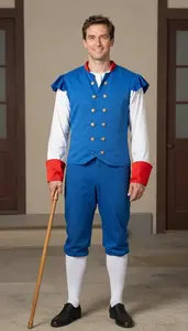 Detailed In Colorful Colonial Costume