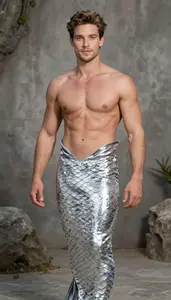 Dramatic Mermaid Costume Costume Attention Grabbing Mens Wear