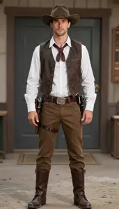 Festive Anglo In Gunslinger Costume