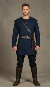 Man In Early 30s Colorful Viking Warrior Costume