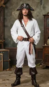 Man In Late 30s Bold Pirate Costume